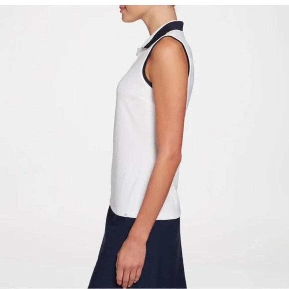 Walter Hagen Women's Pique Rib Trim Sleeveless Golf Polo - Picture 3 of 3